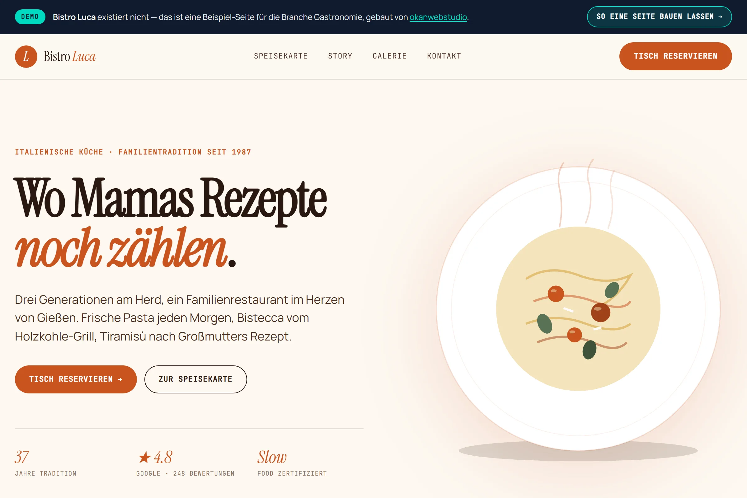 Bistro Luca — Webseiten-Demo Vorschau
